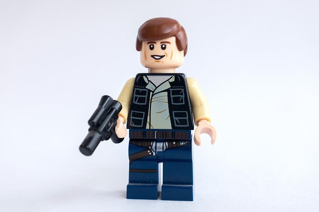 A photo of a Han Solo Lego minifig