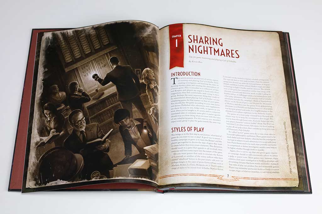 Call of Cthulhu Tabletop RPG Sharing Nightmares adventure books spread