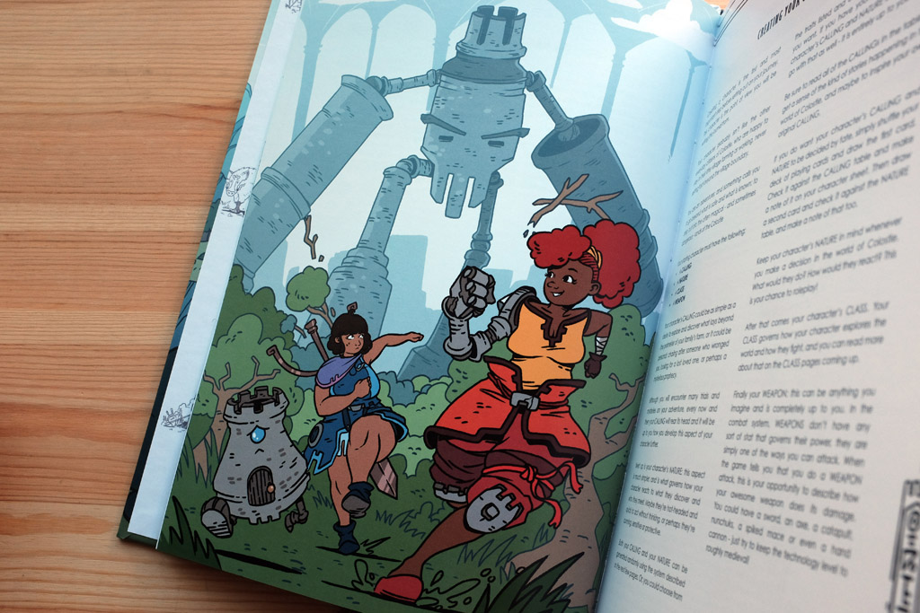 Page of Colostle solo RPG book illustrating Rooks - animated structures in the game