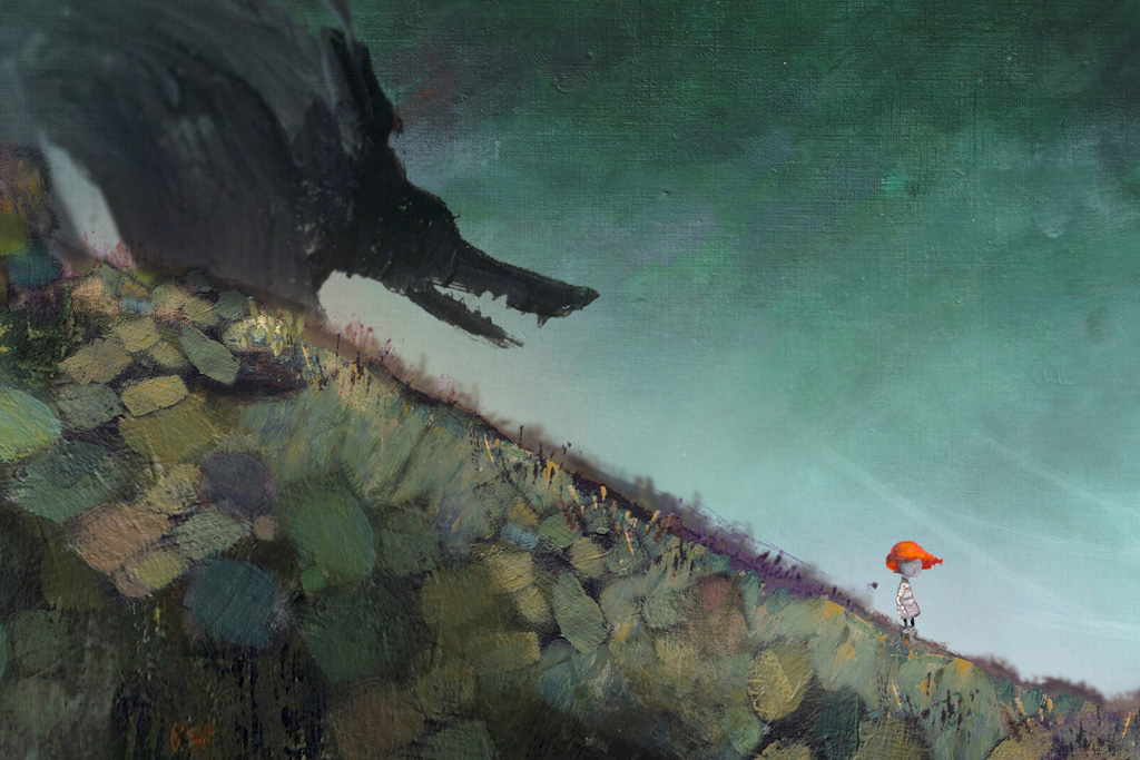 Unleaving video game screenshot - hand drawn backgrounds with watercolor art